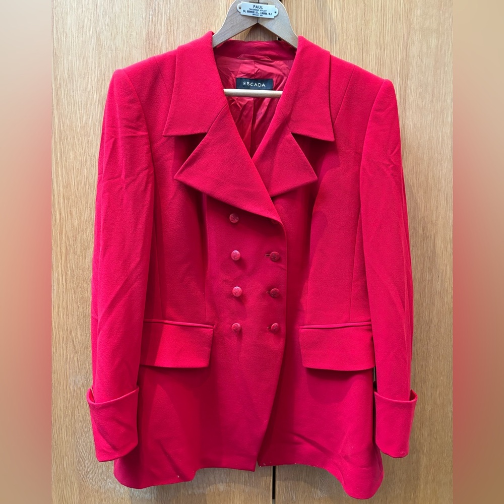 Escada Red Double-Breasted Jacket